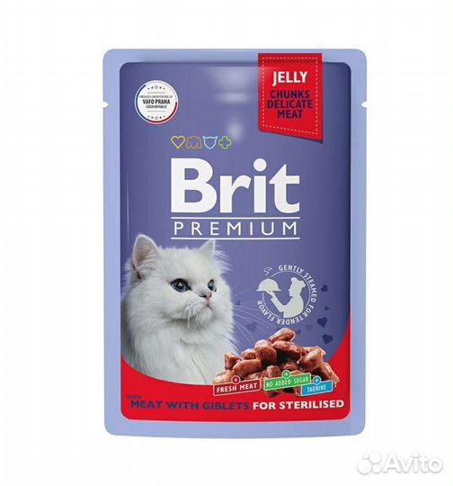 Brit premium корм для кошек в паучах