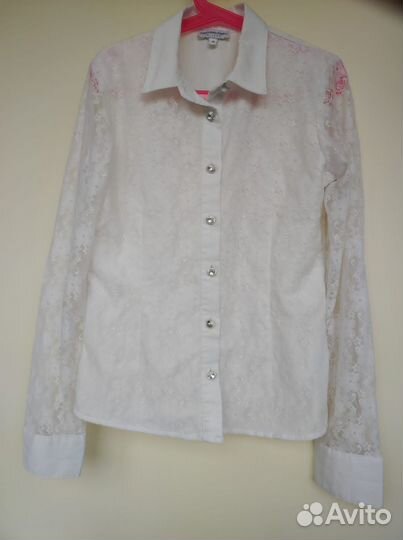Блузка белая гипюровая, 140