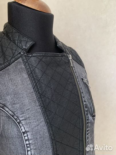 Жилет джинсовый с кожаными вставками 42-44 р