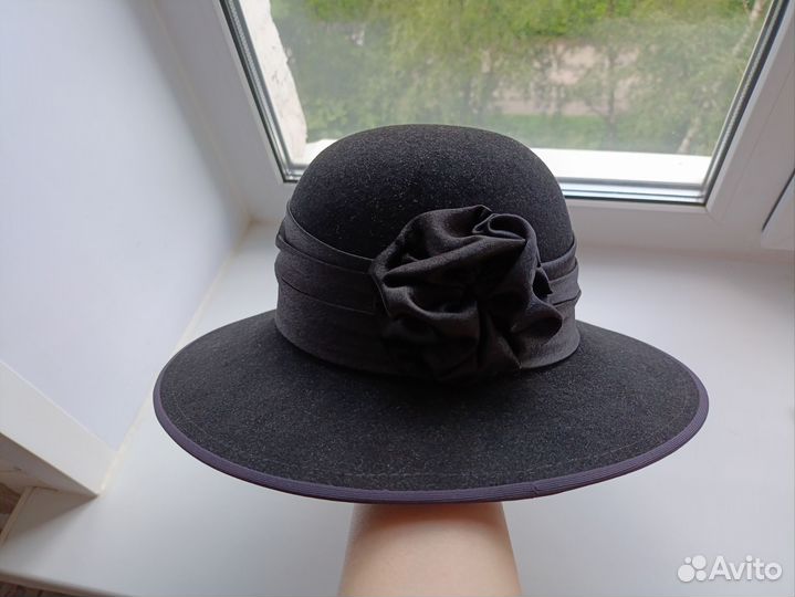 Женская шляпа фетровая с полями 58