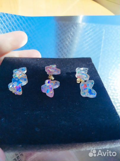 Серьги бабочки ручная работа сверхлебстящие