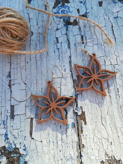 Деревянные серьги