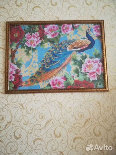 Картина из пазлов Павлин