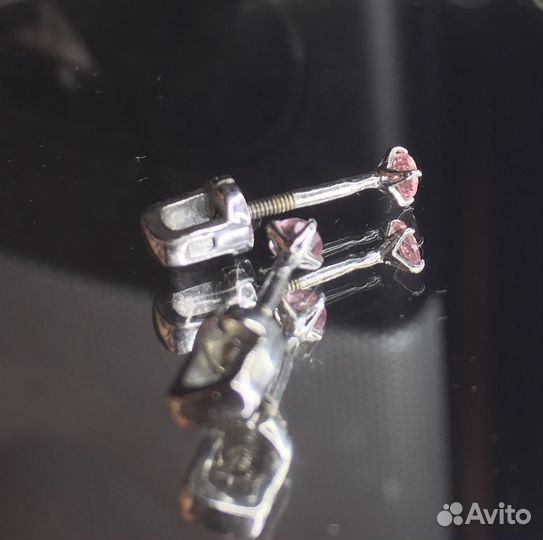Серебряные серьги с турмалином