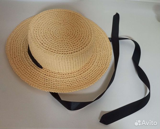 Канотье из рафии ручной работы