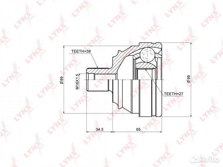 Шрус наружный перед прав/лев CO8024 lynxauto