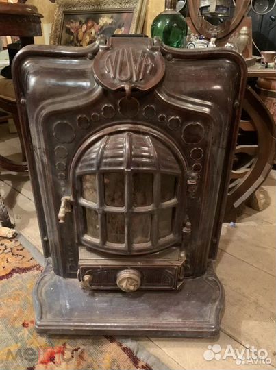 Антикварная чугунная печь камин 19 век