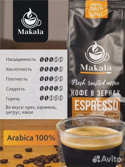 Кофе зерновой/молотый опт. Свежеобжаренный makala