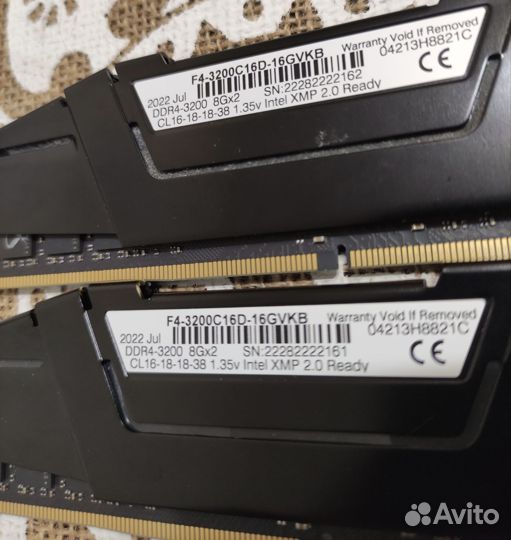 Оперативная память G. skill ripjaws V DDR4 8GBх2