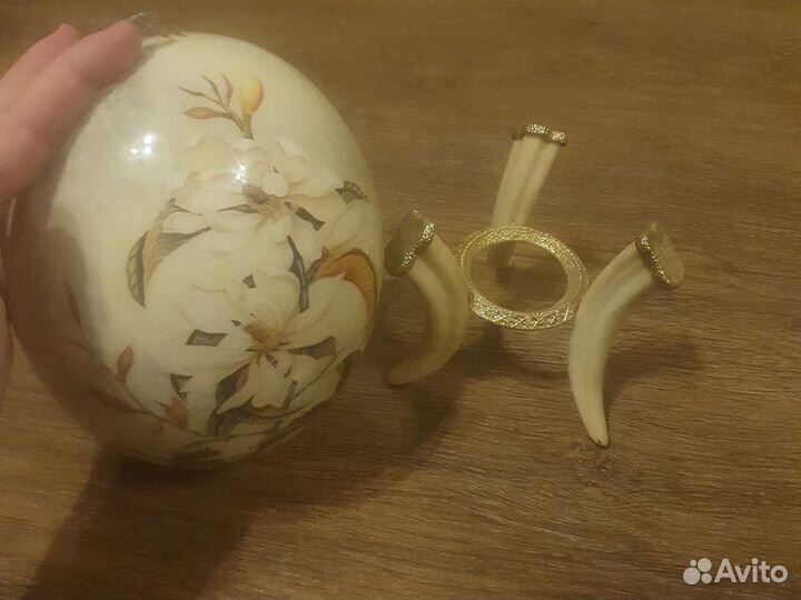 Яйцо страусиное расписное фаберже