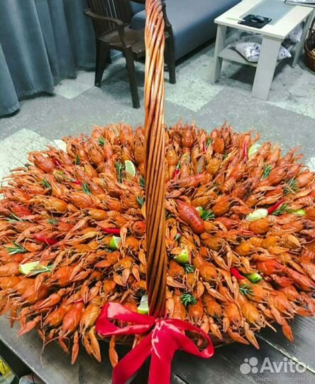 Раки в букетах и корзинах