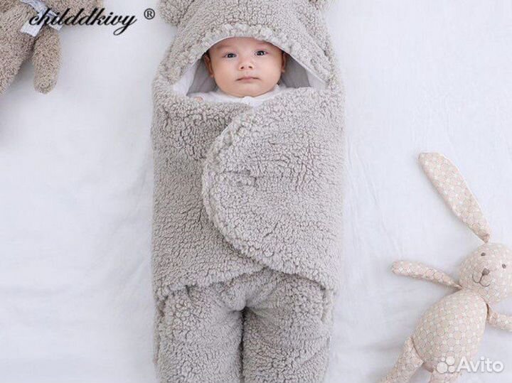 Теплый конверт плюшевый мишка