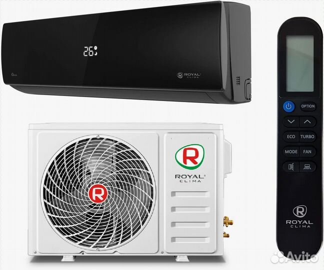 Кондиционер черный Royal Clima Attica Nero