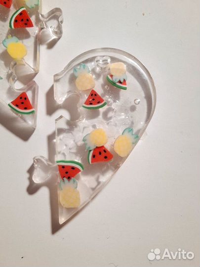 Парные сердечки из эпоксидной смолы