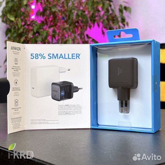 Зарядка Anker 65W USB-C Nano II (Оригинал, новая)