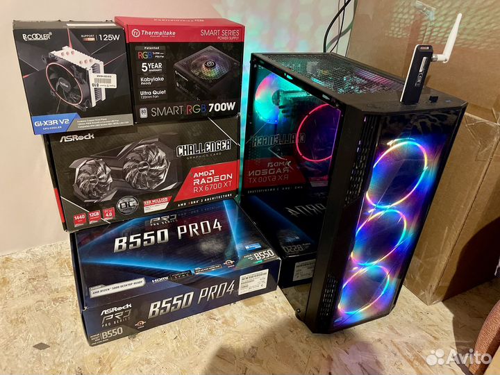 Игровой пк Ryzen 5 5600X/16RAM/Radeon RX6700 XT