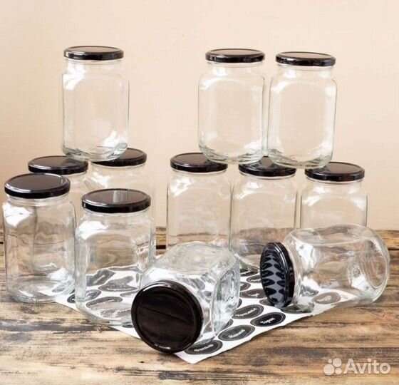 Банки для сыпучих продуктов 12 шт и наклейки