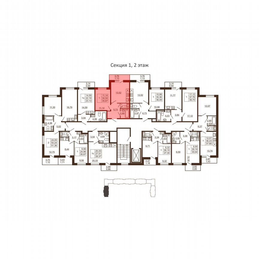 1-к. квартира, 35,7 м², 6/6 эт.