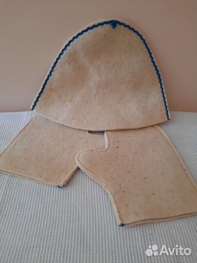 Шапочка и варежки для бани