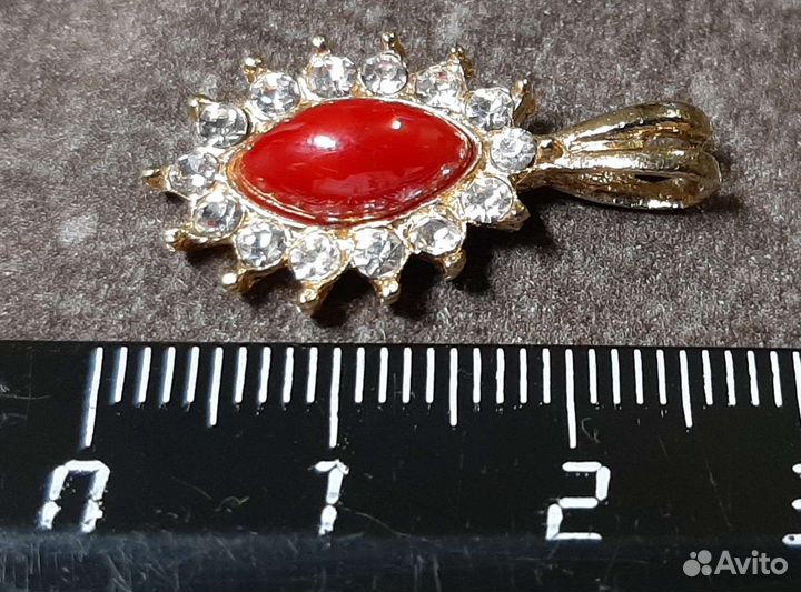 Комплект украшений красный агат с фианитами