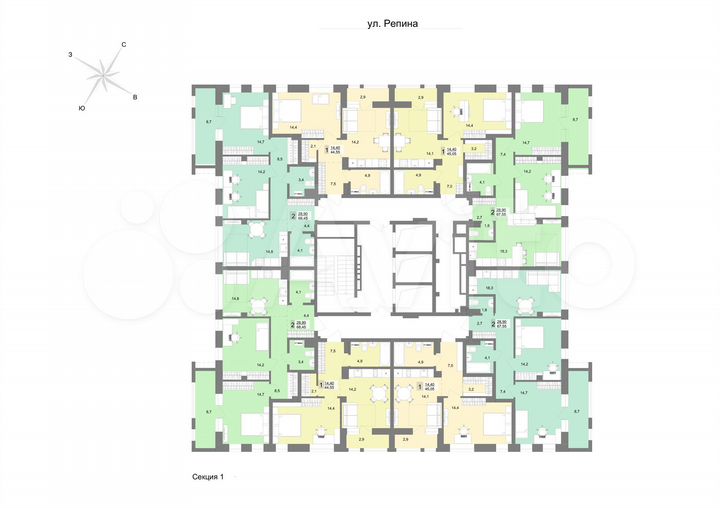 2-к. квартира, 66,9 м², 9/31 эт.