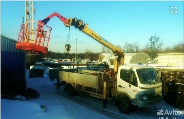 Аренда и услуги манипулятора, стрела 3 т, 10 м, борт 5 т, 5.2 м