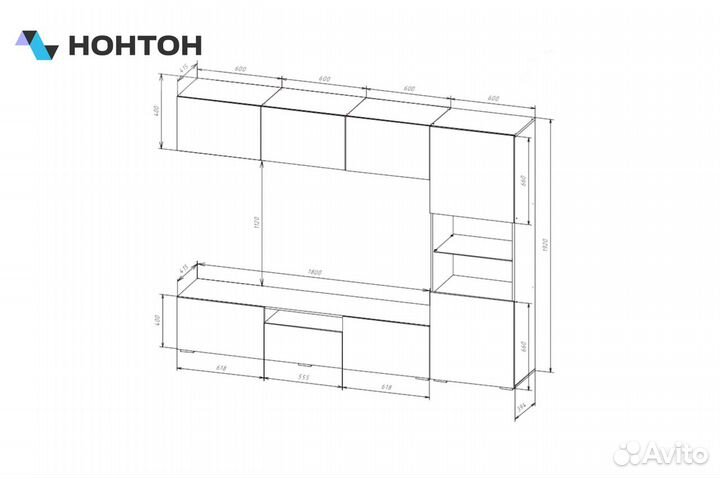 Стенка Стенфорд дуб крафт золотой / матовая белый