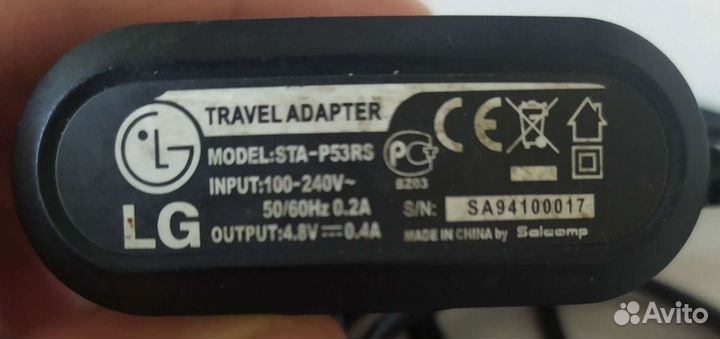 Зарядное устройство STA-P53RS для LG