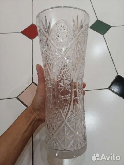 Большая хрустальная ваза Чехия