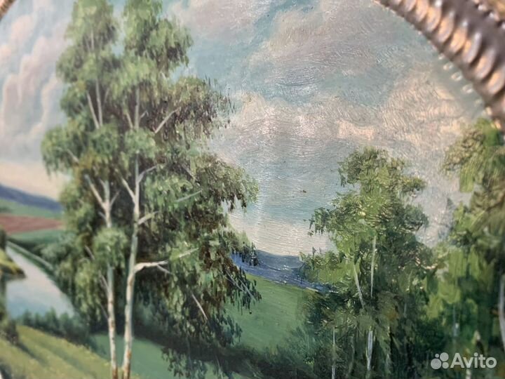 Старинная картина маслом