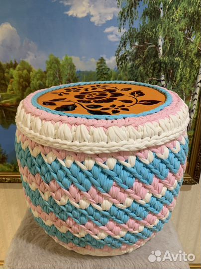 Трикотажная корзинка