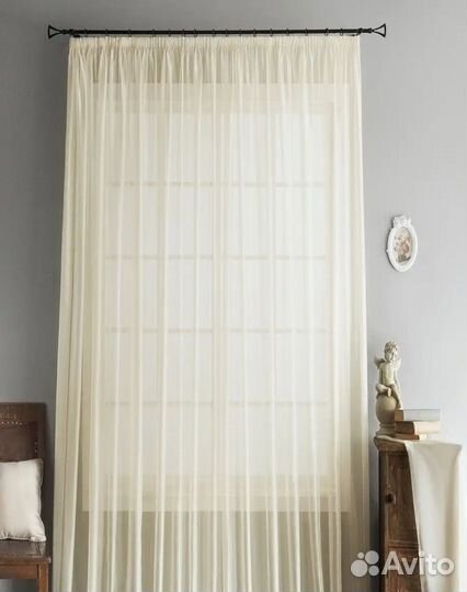 Тюль вуаль молочный 300 на 260 см