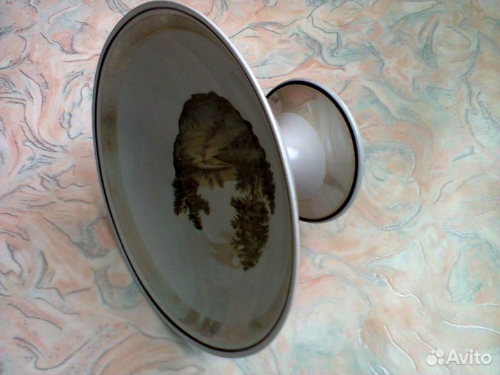 Ваза перламутровая для фруктов на ножке СССР