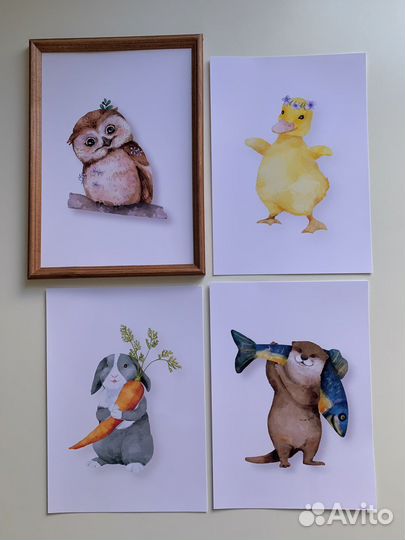 Детские постеры 4 шт. в комплекте