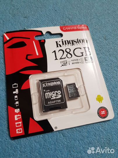 Карта Памяти MicroSD Kingston Convas 128GB+Адаптер