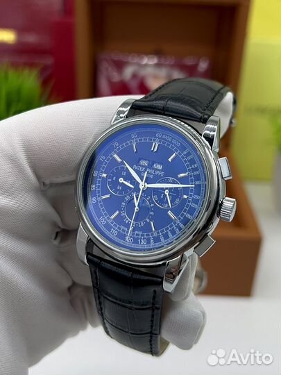 Механические часы на кожаном ремешке PatekPhilippe