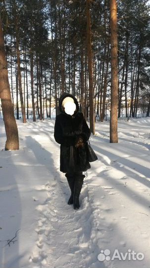 Шуба мутон +норка