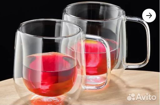 Кружки стеклянные с двойными стенками