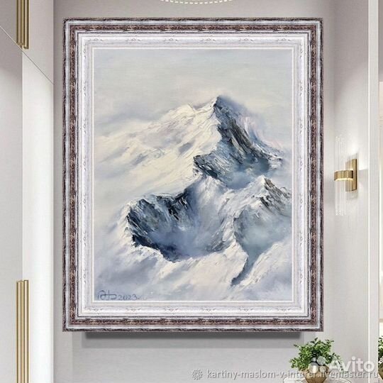 Картина маслом Горы в снегу