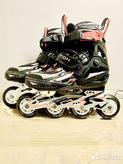 Коньки reaction раздвижные роликовые р.31-36