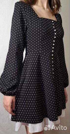 Женское платье в горошек 42-46