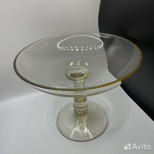 Ваза конфетница Толстое цветное стекло СССР (Сзр)