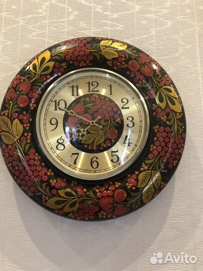 Часы хохлома настенные СССР роспись авторская