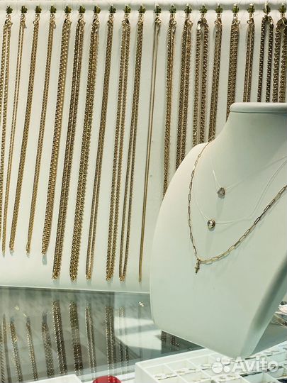 Золотая цепь двойной ромб 575 40 размер