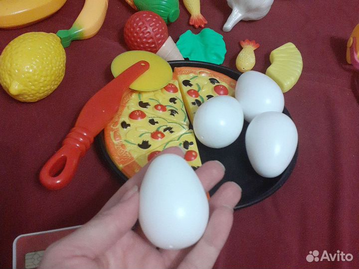 Касса игрушечная, фрукты, овощи, еда