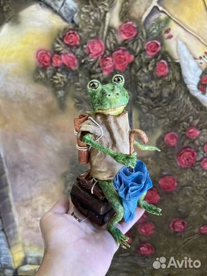 Ватная игрушка Лягушонок путешественник