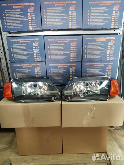 Фары, Ваз 2113-2115 Black, Прозрачное оргстекло