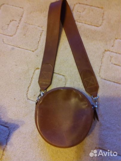 Сумка барабанка натуральная кожа