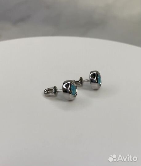 Серьги с нат.халцедоном серебро