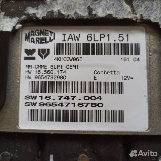 Блок управления Двс Пежо 307 дорестайлинг